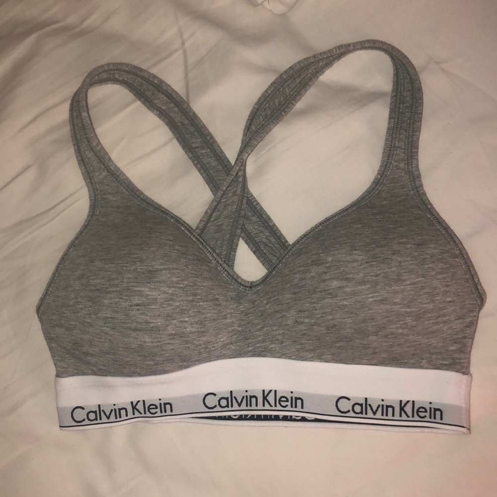 Calvin Klein Lightly Padded Grey Bra